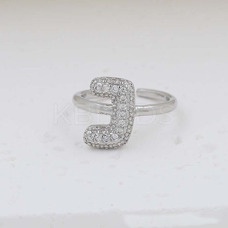 Brass Micro Pave Clear Cubic Zirconia Cuff Rings FS-WG17FF6-10-1