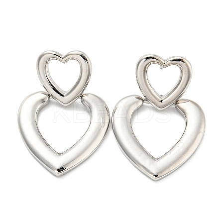 Heart Stud Earrings EJEW-G355-19P-1