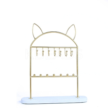 Marble Pedestal with Iron Jewelry Holder PW-WGE3854-02-1