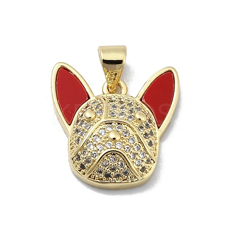 Brass Micro Pave Clear Cubic Zirconia Pendants KK-A221-02D-G-1