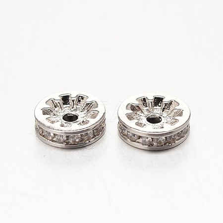 Brass Micro Pave Grade AAA Cubic Zirconia Beads ZIRC-O010-6mm-07P-NR-1