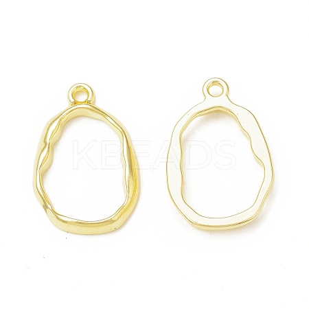 Rack Plating Alloy Oval Open Back Bezel Pendants FIND-G052-41LG-1