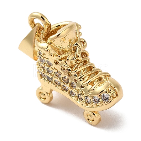 Rack Plating Brass & Cubic Zirconia Pendants KK-L216-064G-1