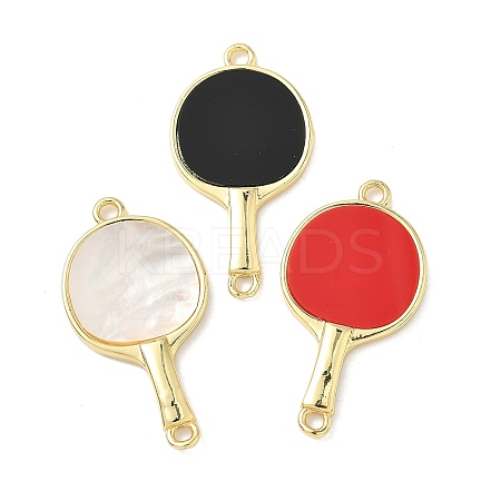 Brass Resin Shell Connector Charms KK-L239-067G-1