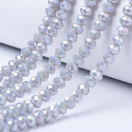 Electroplate Glass Beads Strands EGLA-A034-P8mm-B11-1