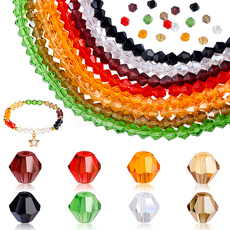 8 Strands 8 Colors Imitation Austrian Crystal 5301 Bicone Beads GLAA-GA0001-90B-1