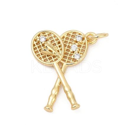 Brass Pave Cubic Zirconia Pendants KK-U062-44G-1