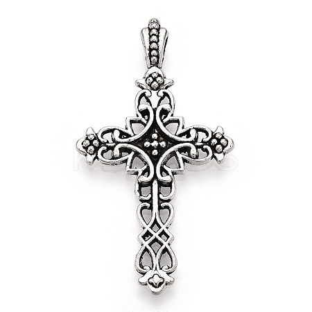 Tibetan Style Alloy Cross Gothic Pendants X-TIBEP-371-AS-LF-1