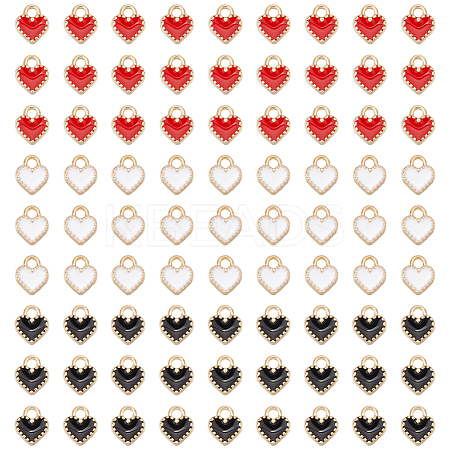 90Pcs 3 Colors  Alloy Enamel Charms ENAM-UN0001-06-1