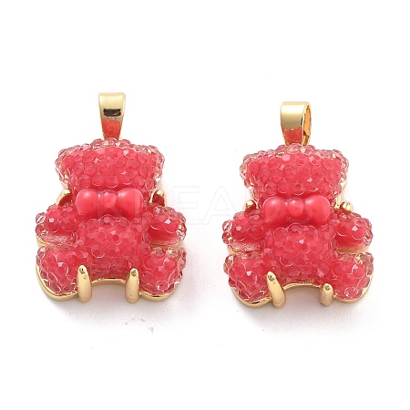 Druzy Resin Pendants RESI-G086-04G-02-1