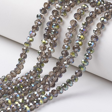 Electroplate Transparent Glass Beads Strands EGLA-A034-T1mm-S06-1