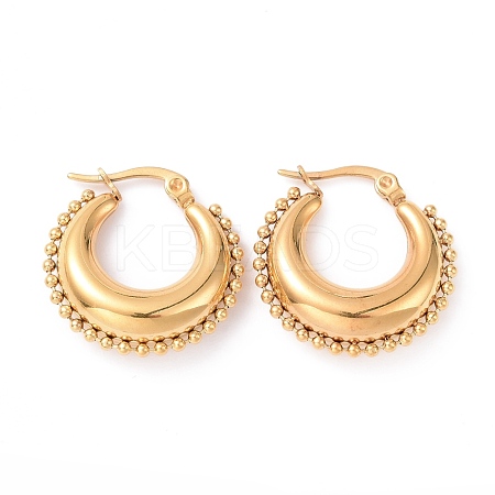Iron Plating(IP) 304 Stainless Steel Crescent Moon Hoop Earrings for Women EJEW-G298-08G-1