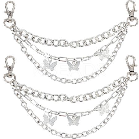 Alloy Shoe 3-Strand Curb Chain LS-AJEW-WH0258-700-1