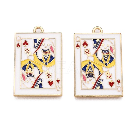 Rack Plating Alloy Enamel Pendants ENAM-N056-392B-KCG-1