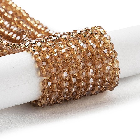 Electroplate Transparent Glass Beads Strands EGLA-A035-T4mm-A17-1