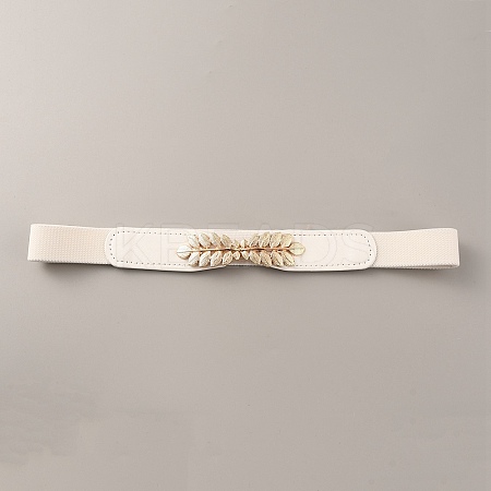 Nylon Elastic Chain Belt with Imitation Learther AJEW-WH0248-309C-1