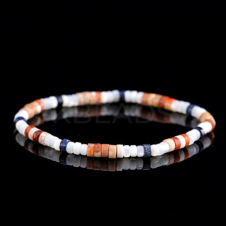 Bohemian Natural Gemstone & Shell Beads Stretch Bracelets for Women SK7474-3-1