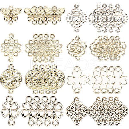 SUNNYCLUE 48Pcs 8 Styles Alloy Connector Charms FIND-SC0004-67-1