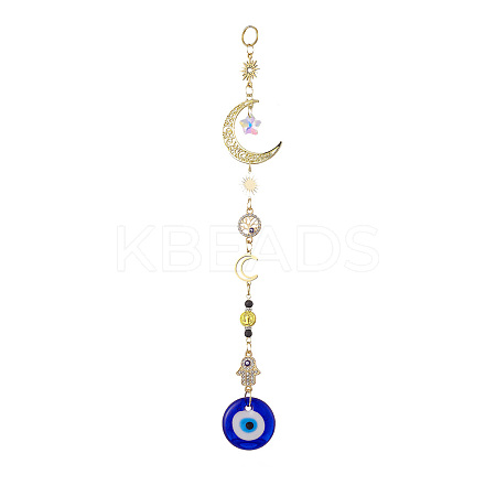 Evil Eye Lampwork Pandant Decorations HJEW-JM01002-1