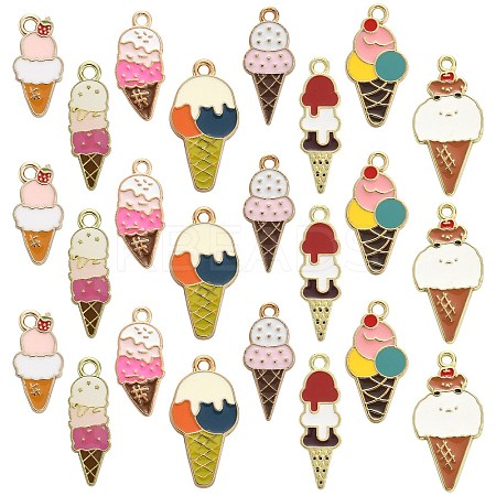 40Pcs 8 Styles Alloy Pendants ENAM-CJ0003-40-1