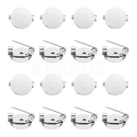 Unicraftale 40Pcs 316 Surgical Stainless Steel Brooch Base Settings STAS-UN0053-56-1