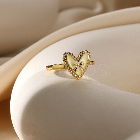 304 Stainless Steel Enamel Adjustable Finger Rings for Women LS-RJEW-B131-02A-1