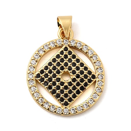 Brass Micro Pave Cubic Zirconia Pendants KK-I360-060G-1