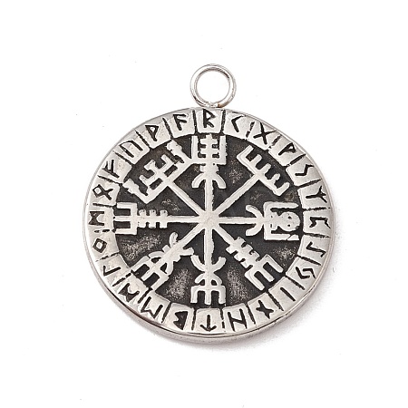 304 Stainless Steel Norse Valknut Rune Pendant STAS-E158-07AS-1