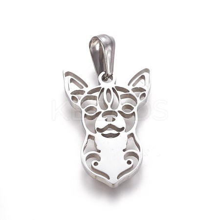 Tarnish Resistant 304 Stainless Steel Puppy Pendants STAS-F219-05P-1