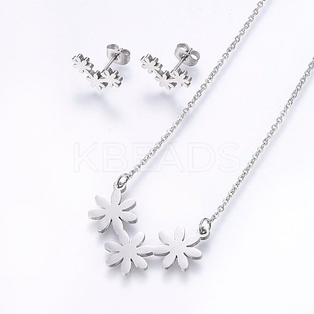 Tarnish Resistant 304 Stainless Steel Jewelry Sets SJEW-O090-02P-1