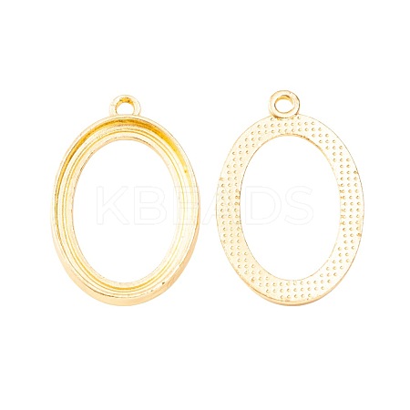 Brass Oval Pendant Cabochon Settings KK-H002-40G-1
