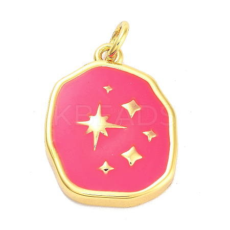 Real 18K Gold Plated Rack Plating Brass Enamel Pendants KK-M293-29G-05-1