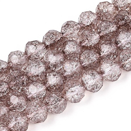 Transparent Crackle Glass Beads Strands GLAA-N053-8mm-03-1