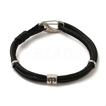 PU Leather Round Cord Multi-strand Bracelets SJEW-K002-07H-1
