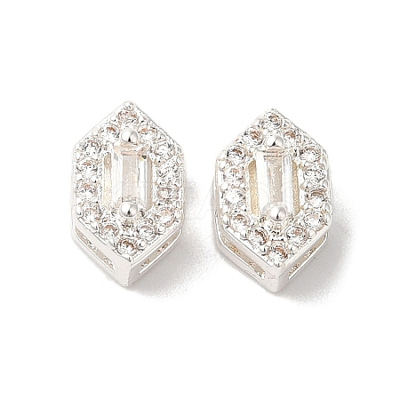 Brass Micro Pave Clear Cubic Zirconia Beads KK-G503-17S-1