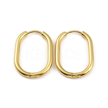 Ion Plating(IP) 304 Stainless Steel Oval Hoop Earrings EJEW-M218-02C-G-1