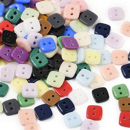 2-Hole Glass Buttons PORC-R010-10-1