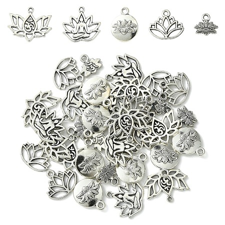 35Pcs 5 Styles Tibetan Style Alloy Pendants FIND-YW0005-32-1