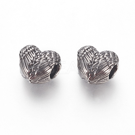 316 Surgical Stainless Steel European Beads STAS-F195-130AS-1