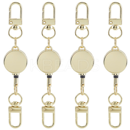 4Pcs Heavy Duty Alloy Retractable Keychain Clasps FIND-SC0016-49G-1