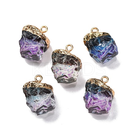 Gradient Color Resin Imitation Gemstone Resin Irregular Pendants LS-RESI-U001-02C-1