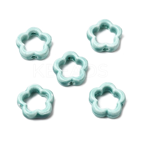 Flower Hollow Glazed Porcelain Bead Frame PORC-A034-09A-1