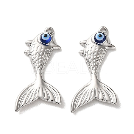 304 Stainless Steel Resin Pendants STAS-A124-11P-1