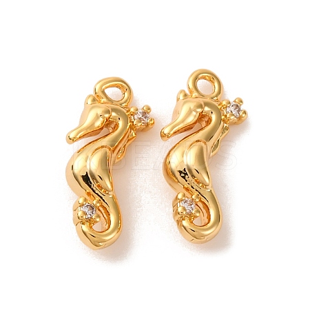Brass Micro Pave Cubic Zirconia Pendants KK-K382-44G-1