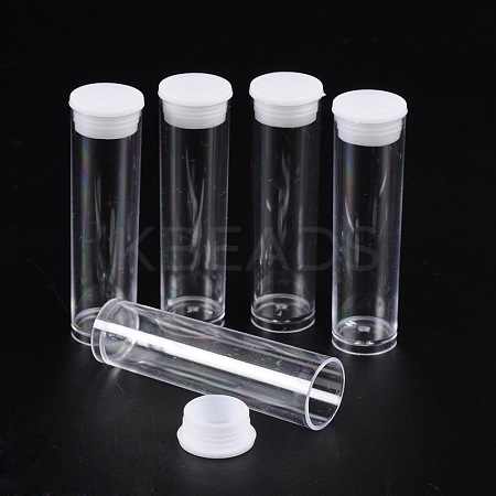Clear Tube Plastic Bead Containers with Lid X-C068Y-1