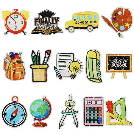 28Pcs 14 Styles Teachers' Day Double-sided Printed Acrylic Pendants OACR-CJ0002-13-1