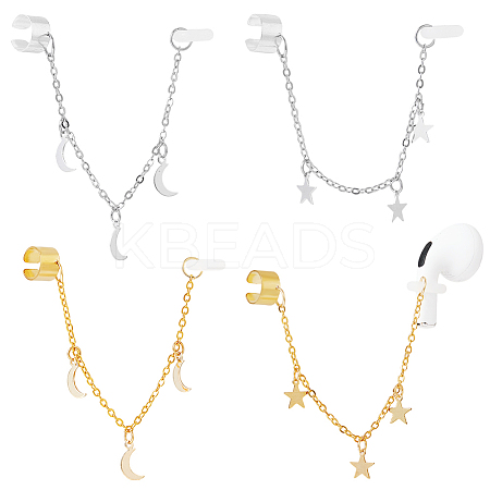Silicone & Brass Earphone Chains HJEW-OC00027-1