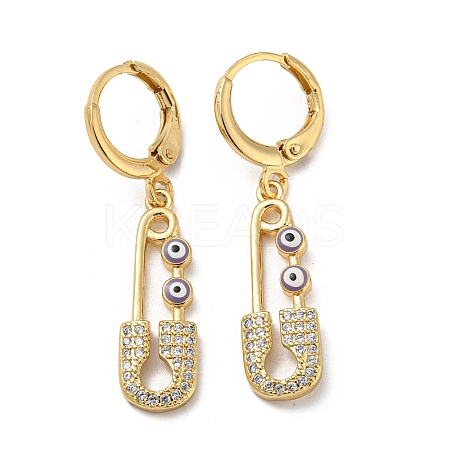 Real 18K Gold Plated Brass Dangle Leverback Earrings EJEW-L269-016G-07-1