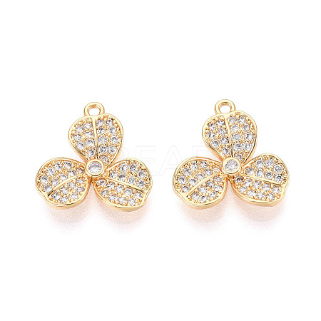 Brass Micro Pave Cubic Zirconia Pendants KK-N263-53G-1