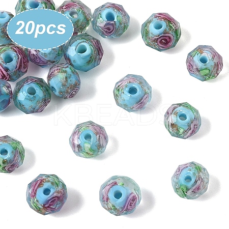 20Pcs Handmade Gold Sand Lampwork Beads LAMP-YW0001-79E-1